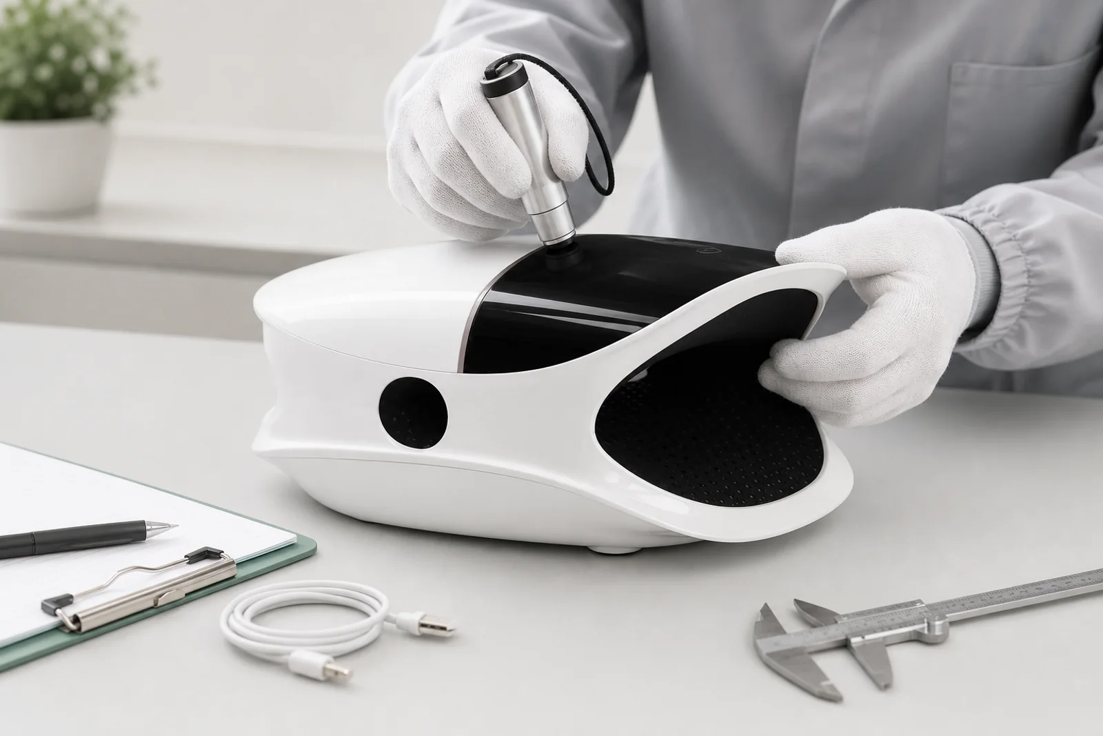 Massage device quality control inspection