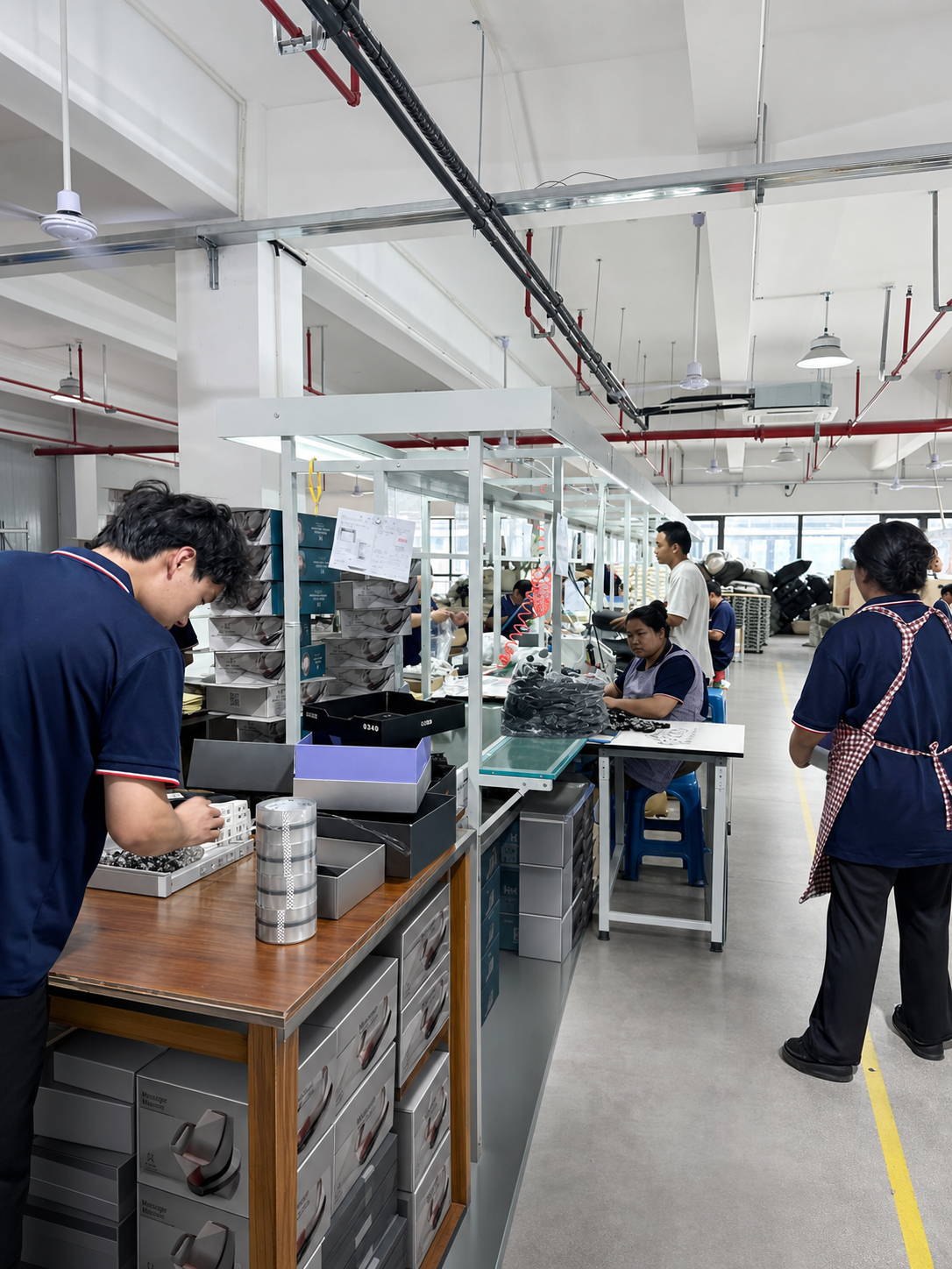 Zomarr manufacturing team assembling massage products