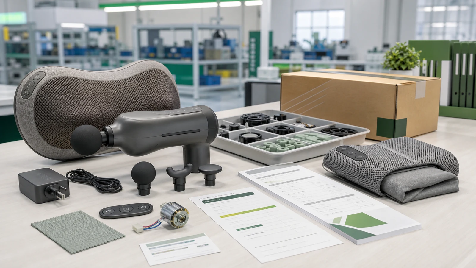 Massage device warranty and spare parts review with product samples and replacement components