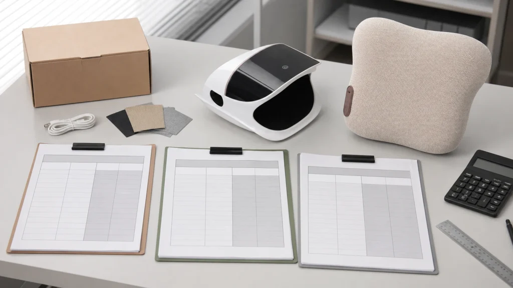 Massage device wholesale pricing comparison with product samples, packaging, calculator and factory quotation sheets
