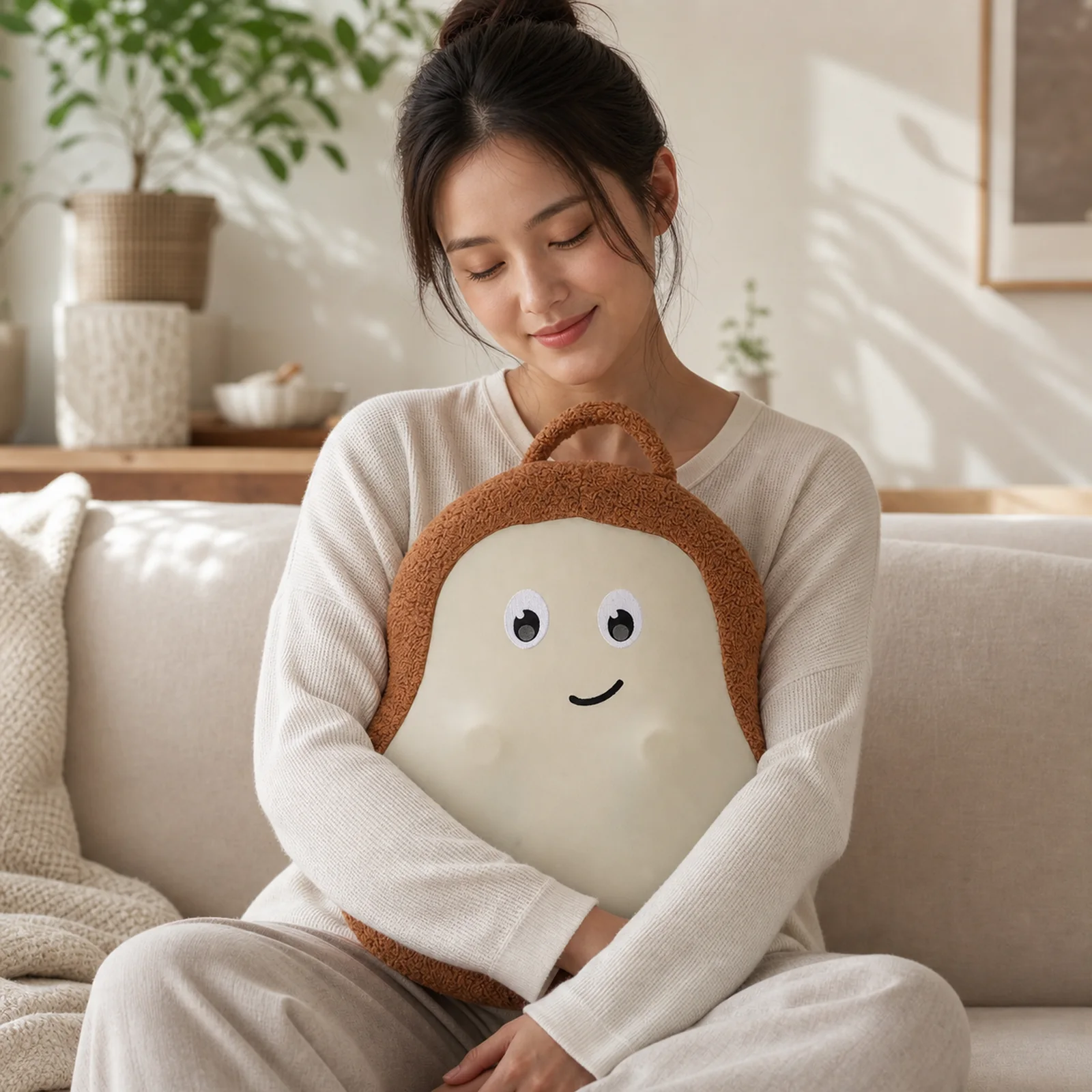 ZMB8605 dual exposed massage hand cushion centered behind the neck and shoulders