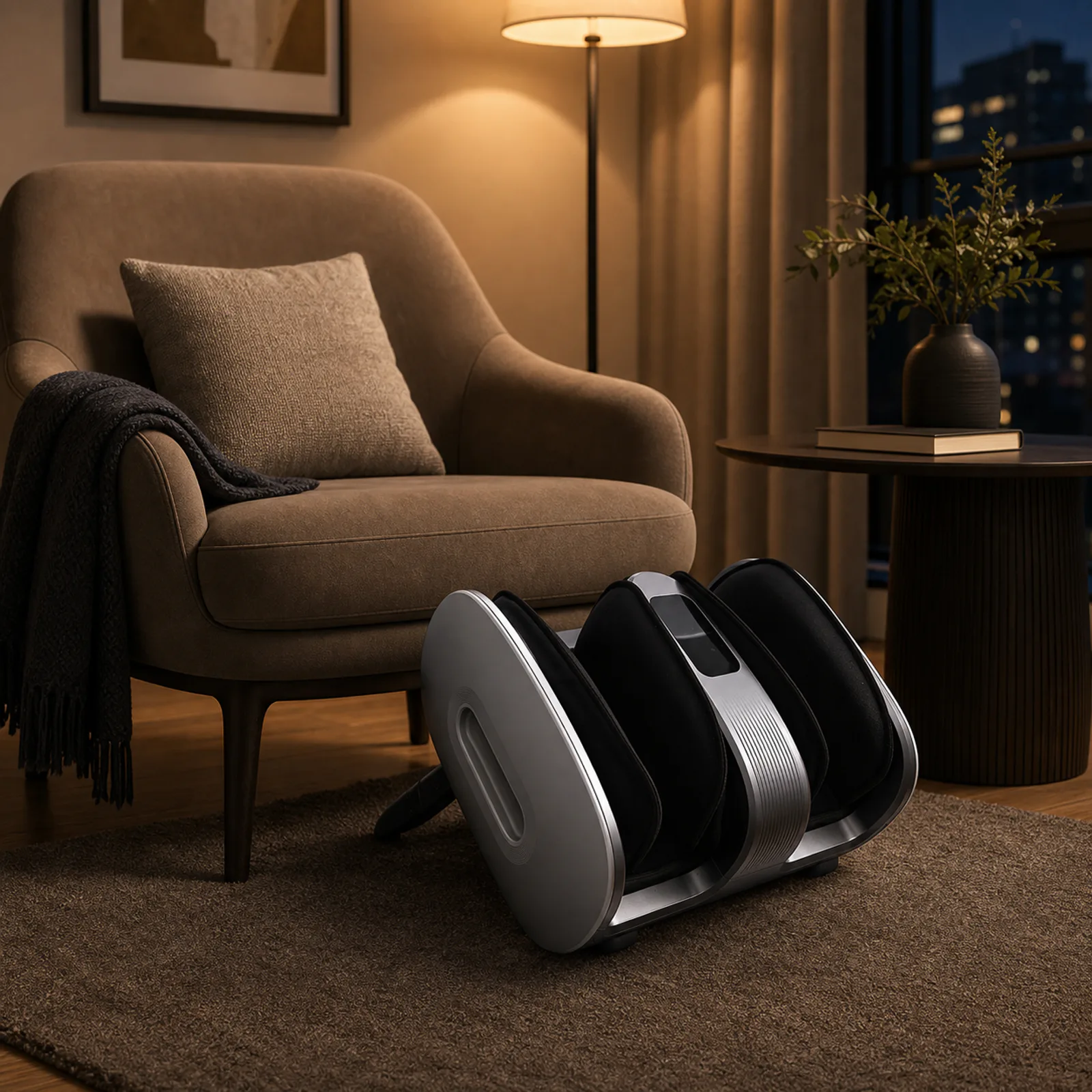 ZMF912 foot and leg massager in a home wellness setting